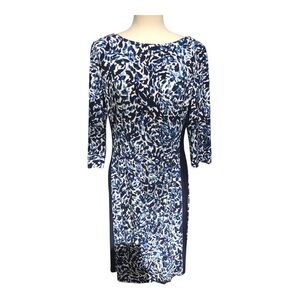 Lauren Ralph Lauren Elegant Blue and White Patterned Dress